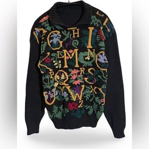 Vintage Multicolor Alphabet Sweater